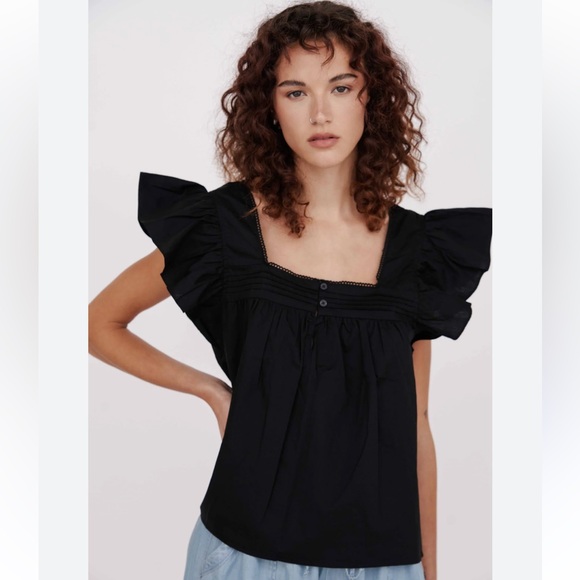 MELISSA NEPTON Tops - Melissa Nepton Alana black blouse NWT